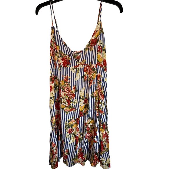 NWT VIBE Apparel Striped & Floral Sleeveless Sundress With Adjustable Straps - Picture 4 of 13
